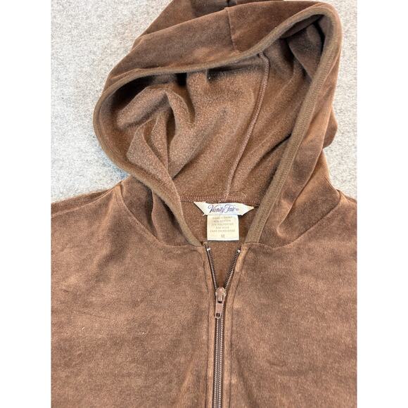 Vanity Fair Sweatshirt Hoodie Mens Medium Brown Full Zip Sportswear Athleisure - Picture 4 of 4